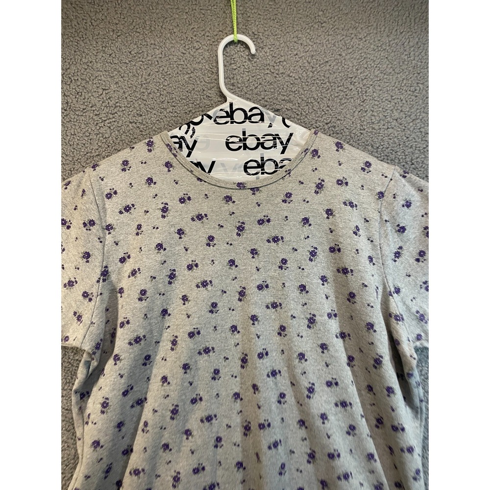 Cherokee Plus Size 18/20W Gray Floral Pattern Top - Picture 3 of 5